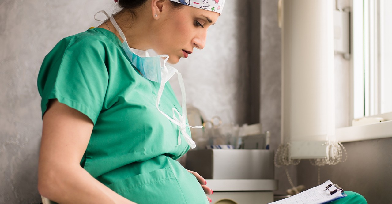 Female surgeon is preparing for operating room